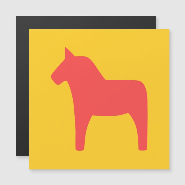 Dala Horse Magnetic Card (Fram/baksida)