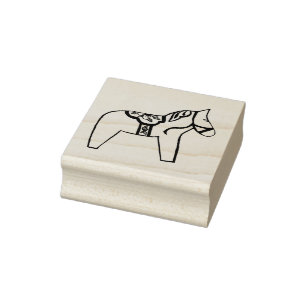 Dala Horse med blommor Stämpel