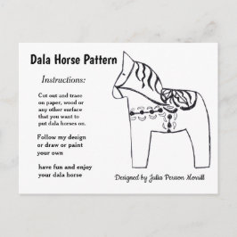 Dala Horse Mönster till  Helg Vykort