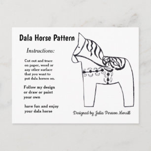 Dala Horse Mönster till Helg Vykort