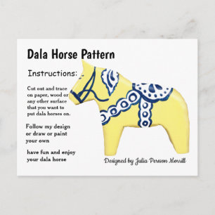 Dala Horse Mönster till  Helg Vykort