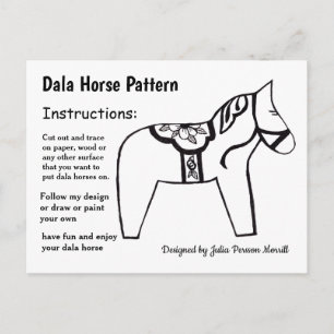 Dala Horse Mönster till  Helg Vykort