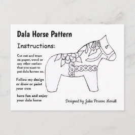 Dala Horse Mönster till  Helg Vykort