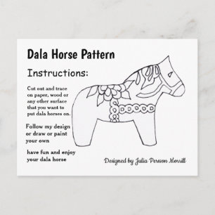 Dala Horse Mönster till Helg Vykort