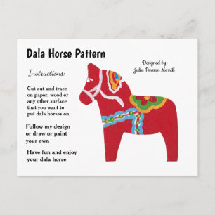 Dala Horse Mönster till  Helg Vykort