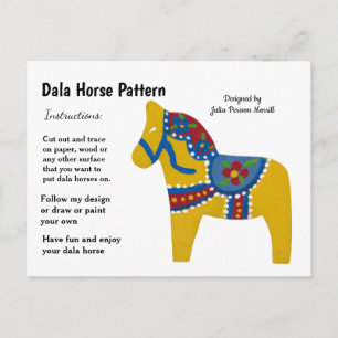 Dala Horse Mönster till  Helg Vykort