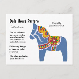 Dala Horse Mönster till  Helg Vykort