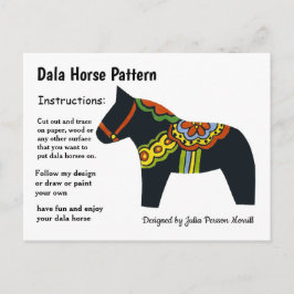 Dala Horse Mönster till  Helg Vykort