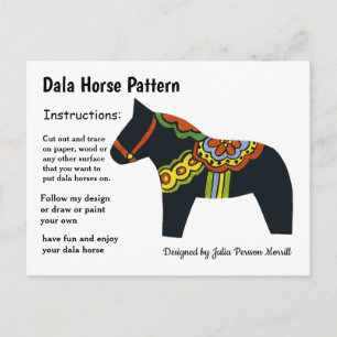 Dala Horse Mönster till  Helg Vykort