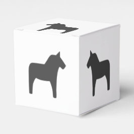 Dala Horse Mörk Grått Favor Box Presentaskar