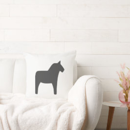 Dala Horse Mörkgrå Dekorativ Kudd Kudde