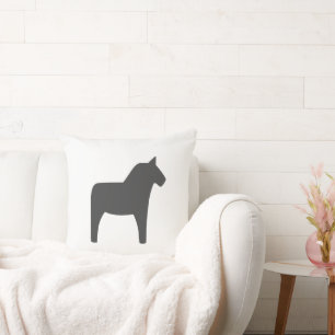 Dala Horse Mörkgrå Dekorativ Kudd Kudde