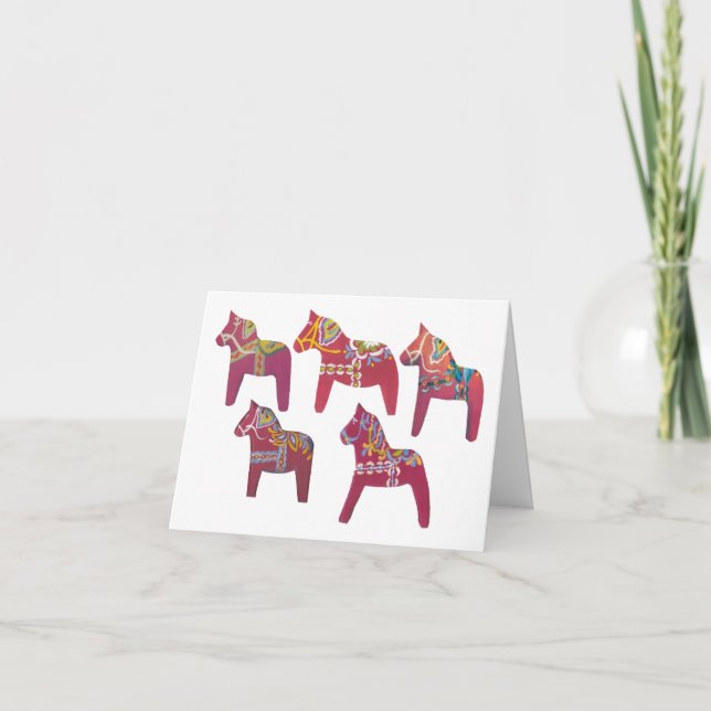 Dala Horse Notecard Kort (Framsida)