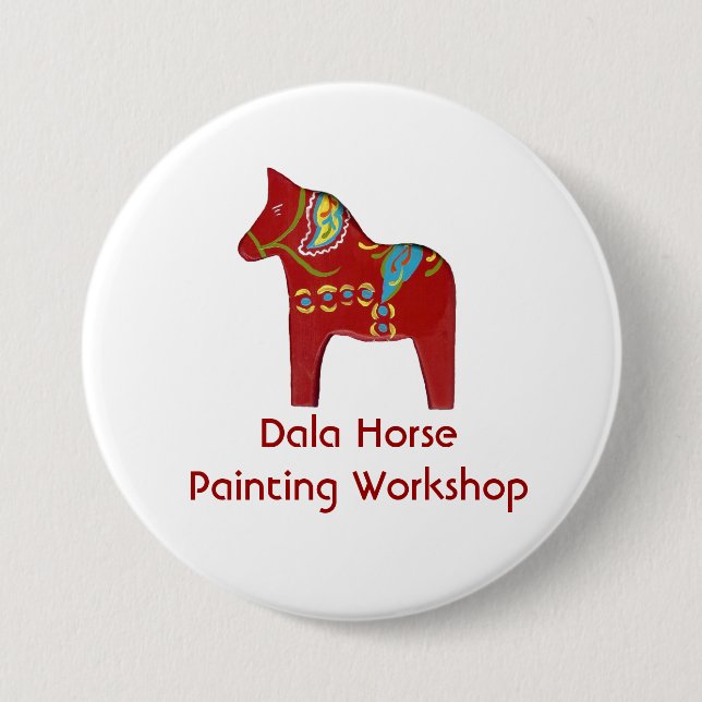 Dala Horse Painting Workshop Button Knapp (Framsida)