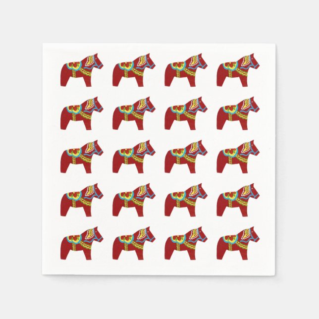 Dala Horse Pappra Napkins Pappersservett (Framsidan)