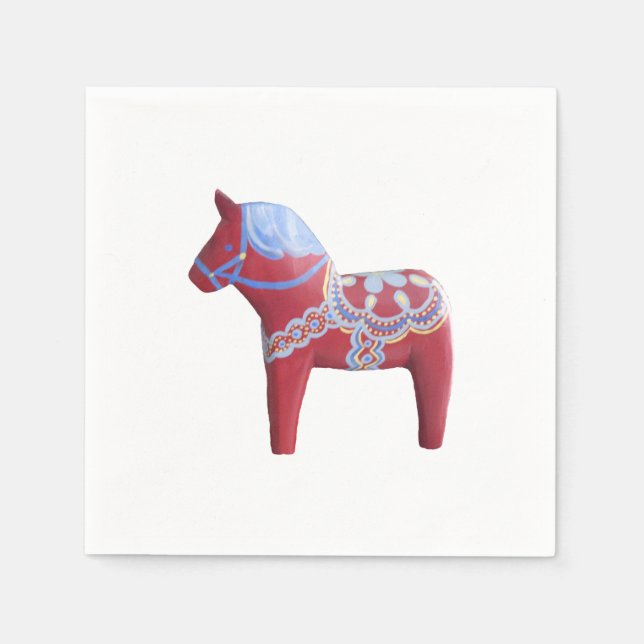 Dala Horse Pappra Napkins Pappersservett (Framsidan)