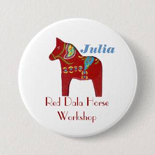 Dala Horse Personlig Namn bricka Knapp