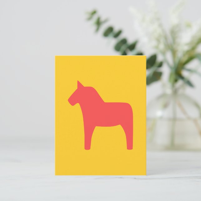 Dala Horse Postcard Vykort (Stående Fram)