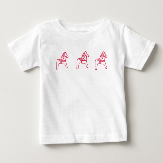 Dala Horse Ruffle Dress T-shirt (Framsida)