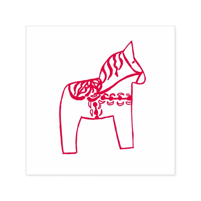 Dala Horse Self Inking Frimärke Självfärgande Stämpel (Design)