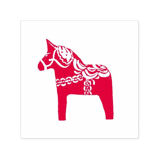 Dala Horse Self Inking Rubber Frimärke Självfärgande Stämpel (Design)