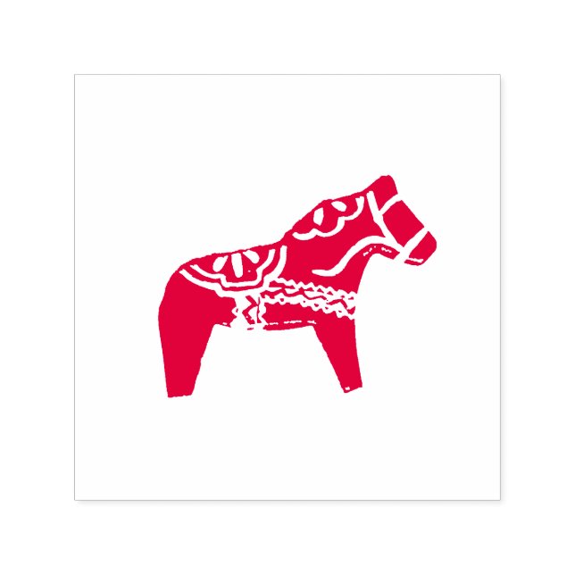 Dala Horse Self Inking Rubber Frimärke Självfärgande Stämpel (Design)