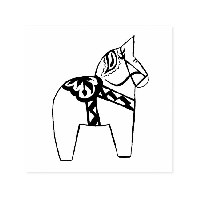 Dala Horse Självfärgande Stämpel (Design)