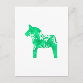 Dala Horse Snowflake Vykort