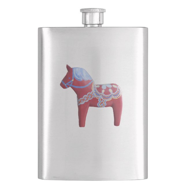 Dala Horse större kolv Fickplunta (Framsidan)