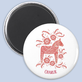 Dala Horse svensk Personlig Magnet
