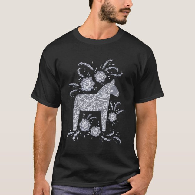 Dala Horse svensk T Shirt (Framsida)