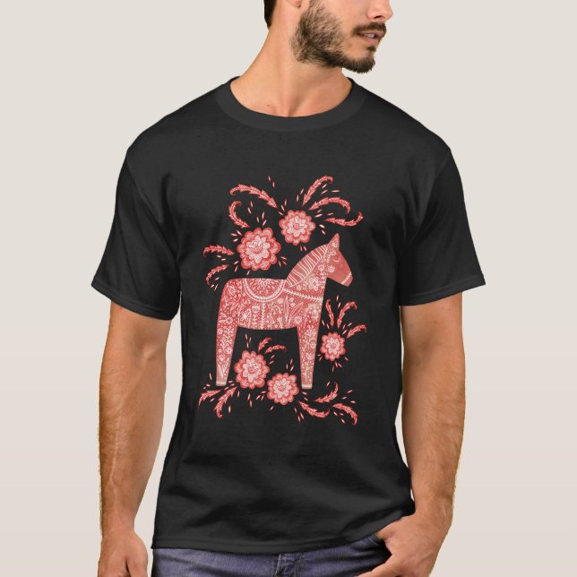 Dala Horse svensk T Shirt (Framsida)