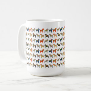 Dala Horse Svenska folkkonst Mönster Kaffemugg