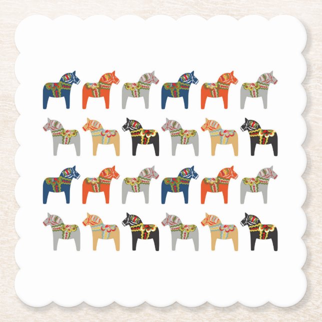 Dala Horse Svenska folkkonst Mönster Underlägg Papper (Framsida)