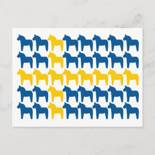 Dala Horse Sverige Flagga Vykort