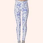 Dala Horse Swedish Indigo and White Mönster Leggings<br><div class="desc">Dala eller Dalecarlian Horse mönster i periwinkle blue och white. Svenska folkens stil-design.</div>