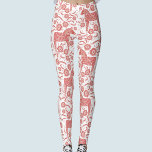 Dala Horse Swedish Red and White Mönster Leggings<br><div class="desc">Dala eller Dalecarlian Horse mönster i rött och vitt. Svenska folkens stil-design.</div>