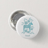 Dala Horse Teal svensk folkart eget namn