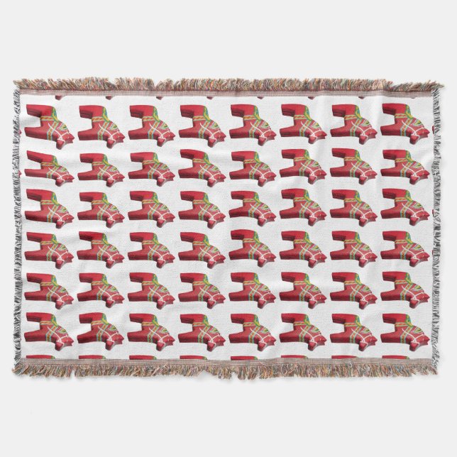 Dala Horse Throw Blanket Filt (Framsidan)