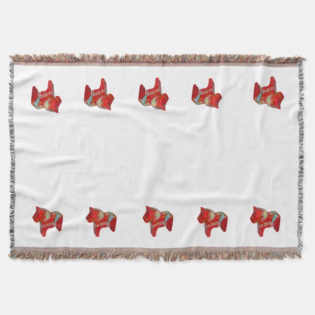 Dala Horse Throw Blanket Mysfilt (Framsidan)