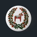 Dala Horse Wandan Knapp<br><div class="desc">En Dalecarlisk häst eller Dala-häst (svenska:Dalahast) är en traditionell trästatuett av en häst med ursprung i den svenska provinsen Dalarna. På den gamla tiden användes Dala-hästen mest som leksak för barn, i modern tid har den blivit en symbol för Dalarna och Sverigen i allmänhet. De ses ofta vid julen och...</div>