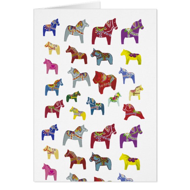 Dala Horses blank inuti Hälsningskort (Framsidan)