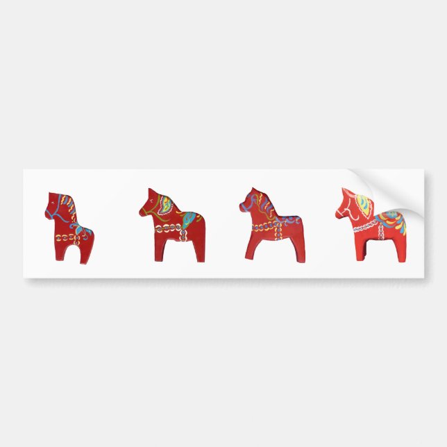 Dala Horses Bumper Sticker Bildekal (Framsidan)