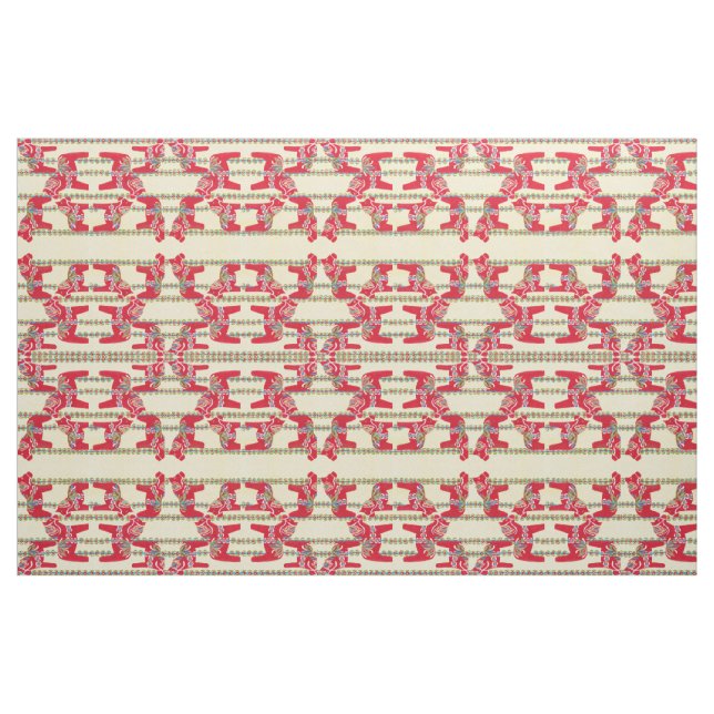 Dala Horses Fabric Tyg (Fat Quarter)
