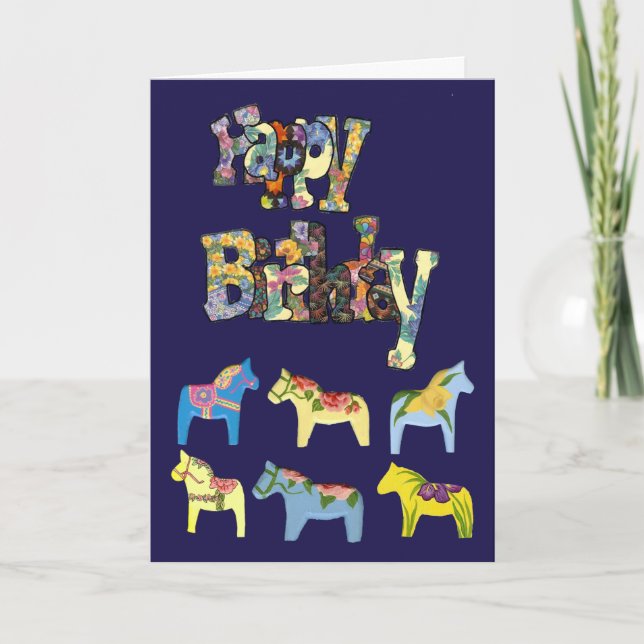 Dala Horses födelsedagskort Kort (Framsida)