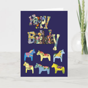Dala Horses födelsedagskort Kort