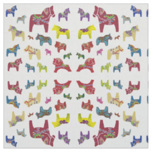 Dala Horses med flera färgader Tyg