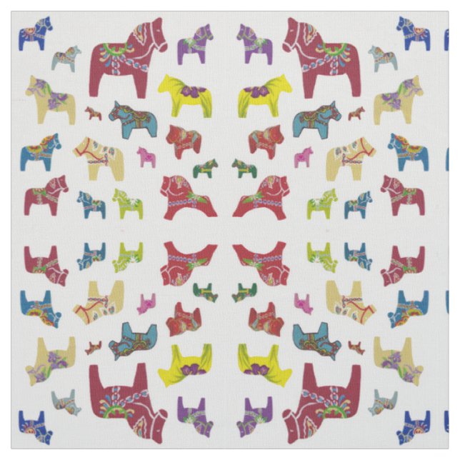 Dala Horses med flera färgader Tyg (Provkarta)