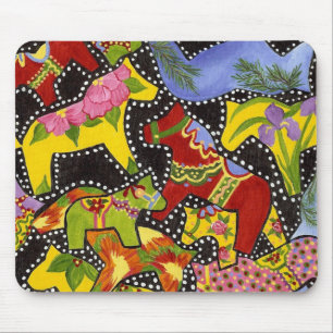 Dala Horses Mouse Pad Musmatta