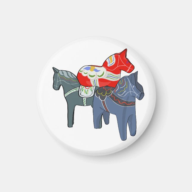 Dala Horses Square Magnet (Framsidan)
